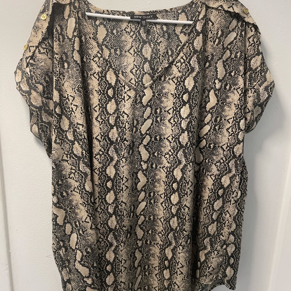 Plus Sized Snake Skin Design Blouse